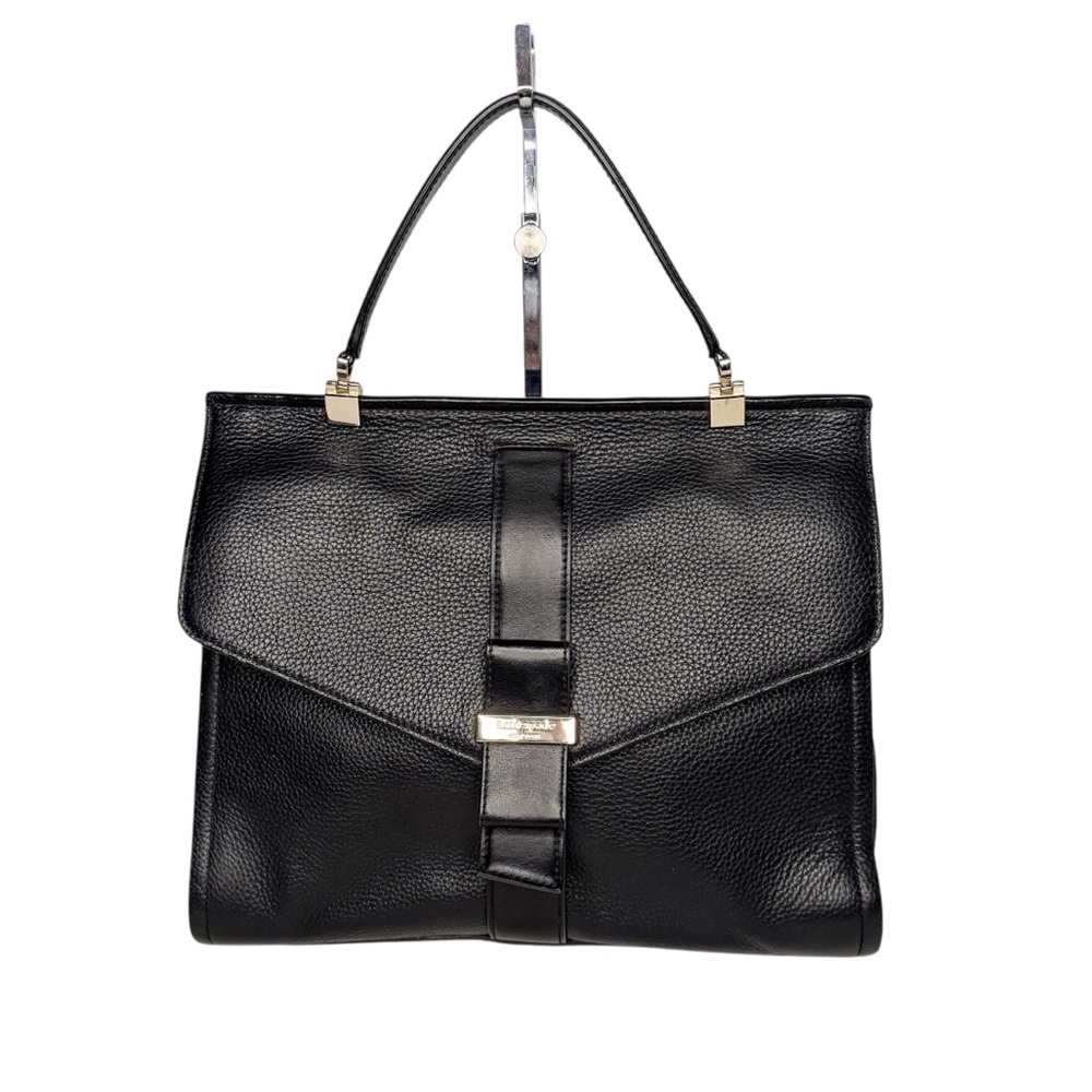 KATE SPADE ROSALINE PARCHMENT DRIVE BLACK LEATHER HANDBAG